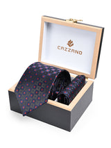 NAVY BLUE TIE WITH POCKET SQUARE