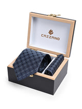 NAVY BLUE TIE & POCKET SQUARE