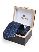 NAVY BLUE TIE & POCKET SQUARE