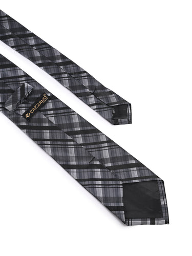 BLACK & GREY PLAID TIE