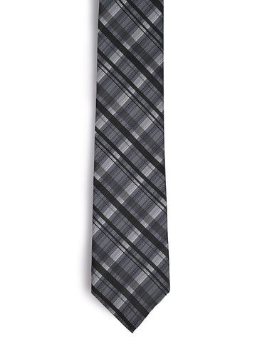 BLACK & GREY PLAID TIE