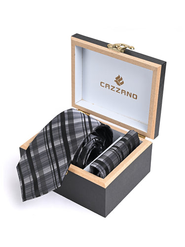 CLASSIC PLAID TIE WITH POCKET SQUARE