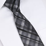 BLACK & GREY PLAID TIE