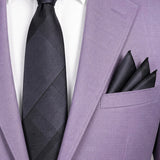 BLACK TIE WITH POCKET SQUARE