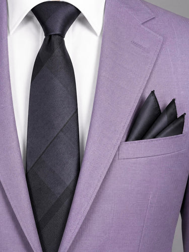 BLACK TIE WITH POCKET SQUARE