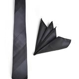 BLACK TIE WITH POCKET SQUARE