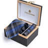 PLAID CHECK TIE WITH POCKET SQUARE