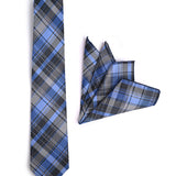 PLAID CHECK TIE WITH POCKET SQUARE