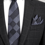CHARCOAL GREY TIE WITH POCKET SQUARE