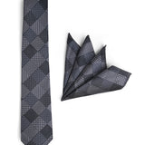 CHARCOAL GREY TIE WITH POCKET SQUARE