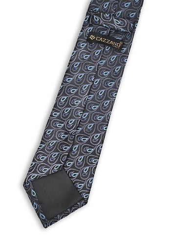 CHARCOAL SILVER MOTIF NECKTIE