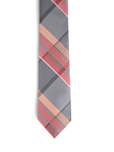 CORAL RED DIAGONAL STRIPED TIE
