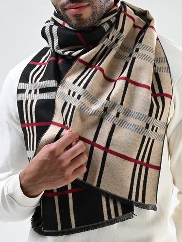 Cazzano Everyday Wear Men Woolen Striped Muffler - Durable Winter Essential