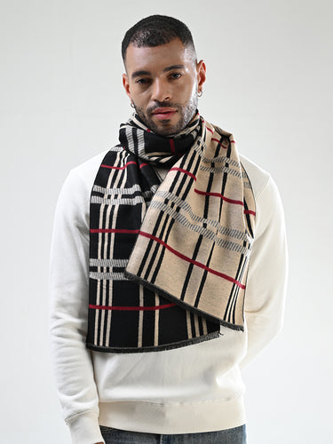 Cazzano Everyday Wear Men Woolen Striped Muffler - Durable Winter Essential