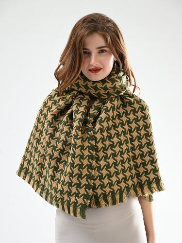 Womens Mustard WOVEN DESIGN STOLE