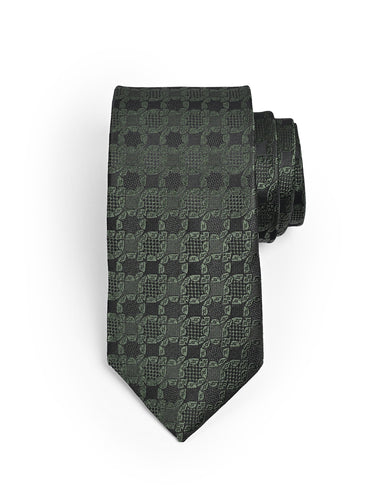 FOREST GREEN MOSAIC NECKTIE
