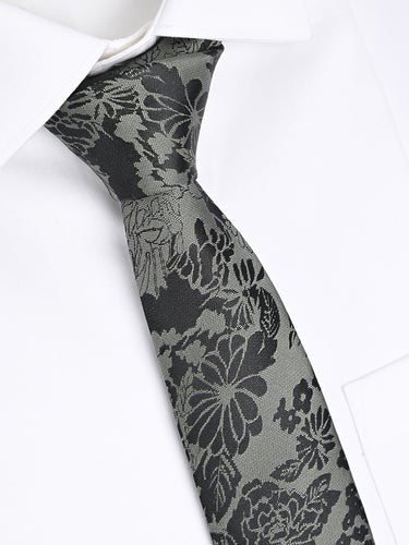 GRAPHITE BOTANICAL NECKTIE
