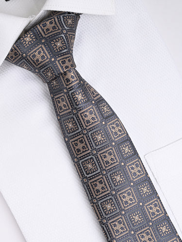GREY CHECKERED TIE