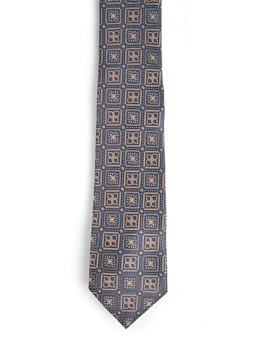 GREY CHECKERED TIE 
