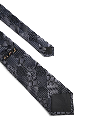 GREY PATCHWORK TIE 