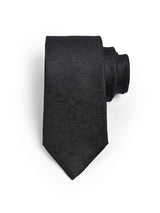 JET BLACK JACQUARD NECKTIE