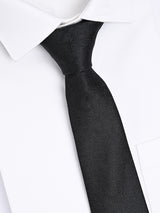 JET BLACK JACQUARD NECKTIE