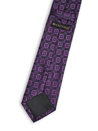 MIDNIGHT PURPLE MEDALLION TIE
