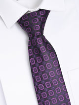MIDNIGHT PURPLE MEDALLION TIE