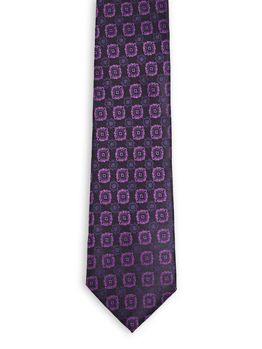 MIDNIGHT PURPLE MEDALLION TIE