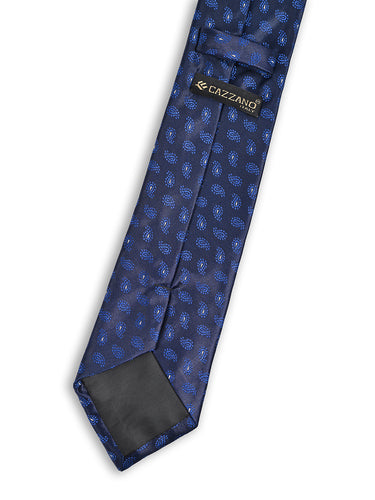 NAVY AZURE MOTIF PRINTED NECKTIE