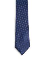 NAVY AZURE MOTIF PRINTED NECKTIE