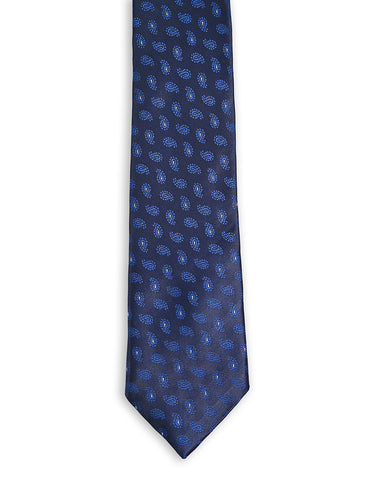 NAVY AZURE MOTIF PRINTED NECKTIE