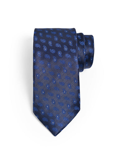 NAVY AZURE MOTIF PRINTED NECKTIE