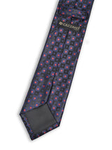 NAVY CRIMSON JACQUARD NECKTIE