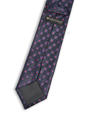 NAVY CRIMSON JACQUARD NECKTIE