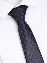 NAVY CRIMSON JACQUARD NECKTIE