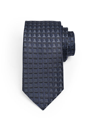 NAVY HERITAGE GRID NECKTIE