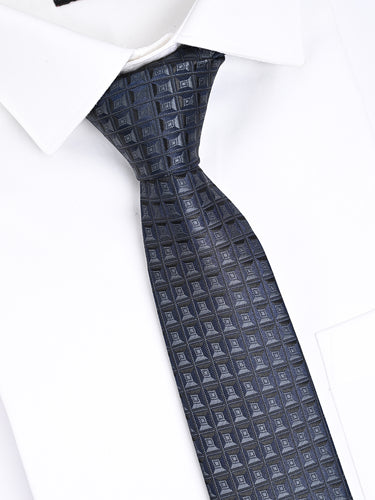 NAVY HERITAGE GRID NECKTIE