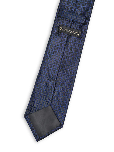 NAVY MOSAIC JACQUARD NECKTIE
