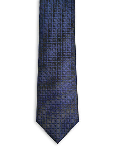 NAVY MOSAIC JACQUARD NECKTIE