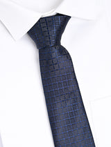 NAVY MOSAIC JACQUARD NECKTIE