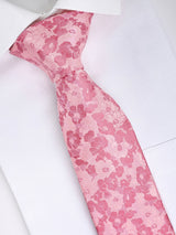 PINK FLORAL JACQUARD NECKTIE