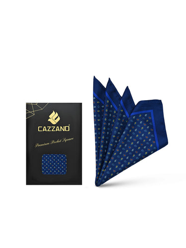 BLUE PRINTED POCKET SQUARE