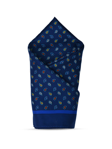 BLUE PRINTED POCKET SQUARE