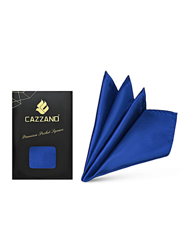 BLUE SOLID POCKET SQUARE
