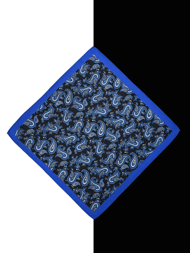BLUE PRINTED POCKET SQUARE