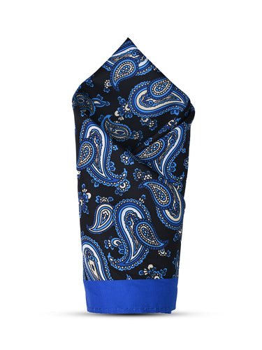BLUE PRINTED POCKET SQUARE
