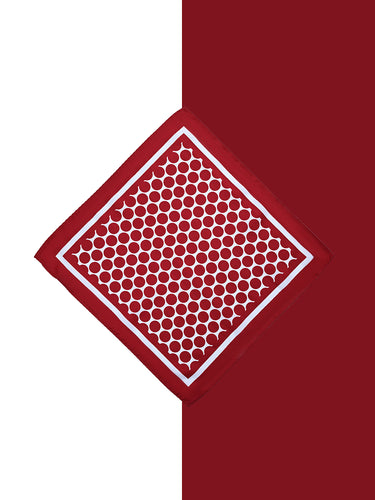 MAROON POLKA DOT POCKET SQUARE