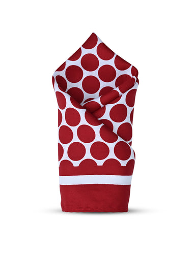 MAROON POLKA DOT POCKET SQUARE