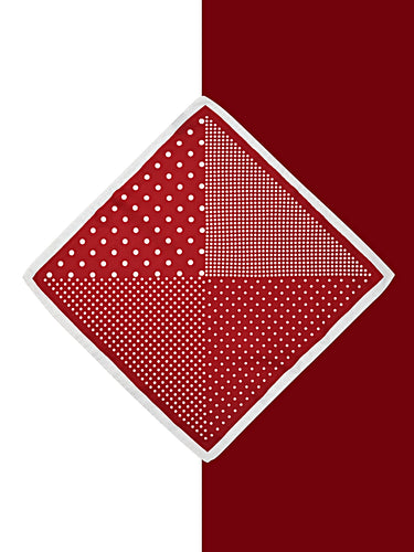 MAROON POLKA DOT POCKET SQUARE
